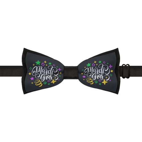 Mardi Gras Bow Tie for Men Adjustable Necktie Funny Tie Neck Ties for Weddings Party