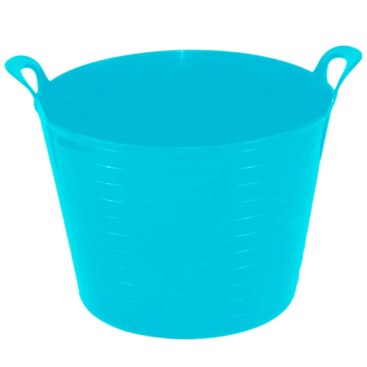 Medium/Large/Extra Large Sky Blue Robust Flexi Tubs Multipurpose Flexible Rubber Storage Container Buckets Garden Trugs Laundry Basket Polyethylene Flex Tub For Home Gardening Toys (1, 26 Litre)