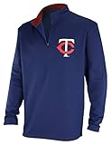 Zubaz MLB Men's Static Collar 1/4 Zip Fleece Top, Minnesota Twins Small