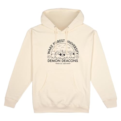 USCAPE Wake Forest Demon Deacons Standard Hoodie - Fleece Unisex Officially Licensed NCAA Men’s and Women’s Hoodie, Bone - Small