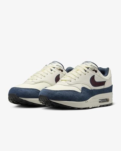 Nike Men's Air Max 1 Shoes Coconut Milk/Armory Navy/Light Orewood Brown/Burgundy Crush Size-10.53