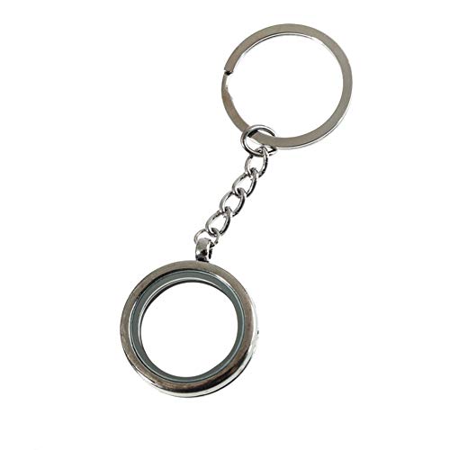 Preisvergleich Produktbild Meigold Kreativ Schlüsselanhänger Bilderrahmen Runde Auto Schlüsselanhänger Tasche Anhänger Auto Anhänger Metall Size 3 * 3cm (Schwarz)