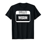 Worm Costume T-Shirt Funny Easy Halloween Outfit Animal T-Shirt, Men, Black, Large