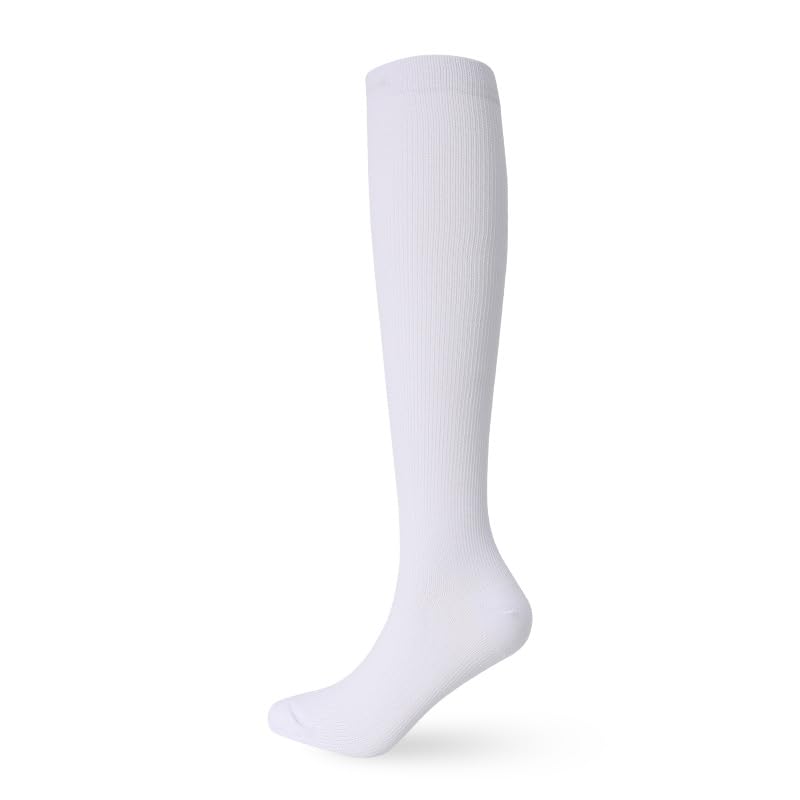 Fjquamitix Medias de compresión para hombre y mujer, 3 pares, medias de apoyo hasta la rodilla, calcetines de compresión de 15-25 mmhg para deportes, vuelo, viajes, correr, ciclismo (XXL)