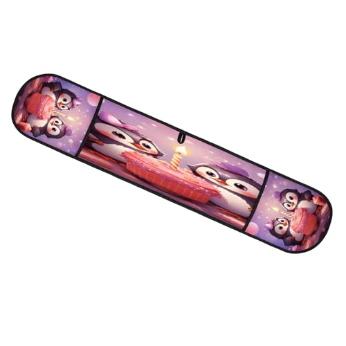 Penguins Birthday Cake Double Mitt Oven Glove Heat Resistant Microwave Glove Extra Long Potholder Kitchen Oven Mittsfor Cooking Baking and Serving