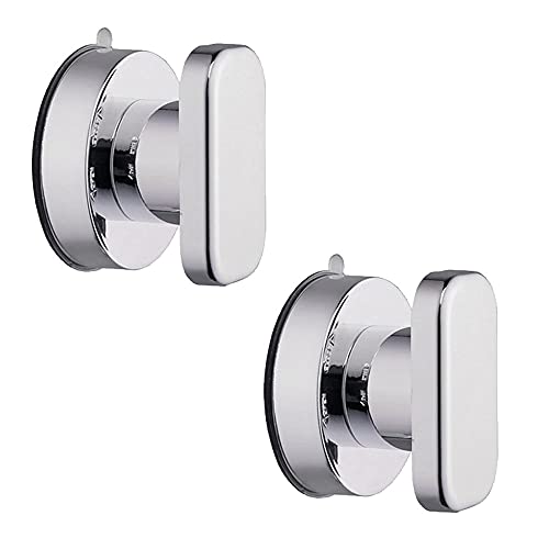 Zasvec Tirador Ventosa 2 Piezas Tiradores Puertas de Ventosa Plata Cristal Tirador Puerta Corredera Tiradores Muebles Baño Tiradores de Cajón con Ventosa para Baño Armario Puerta