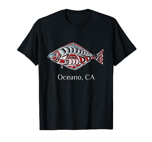 Oceano California Halibut PNW Native American Indian Art T-Shirt