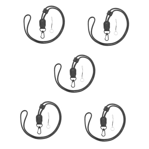 Lanyard porte-badge en cuir PU Lurrose : lot de 5 cordons tour de cou pour carte d'identification
