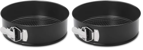 Image of HIWARE 8 Inch Non-stick Springform Pan with Removable Bottom - Leakproof Cheesecake Pan (Pack of 2)