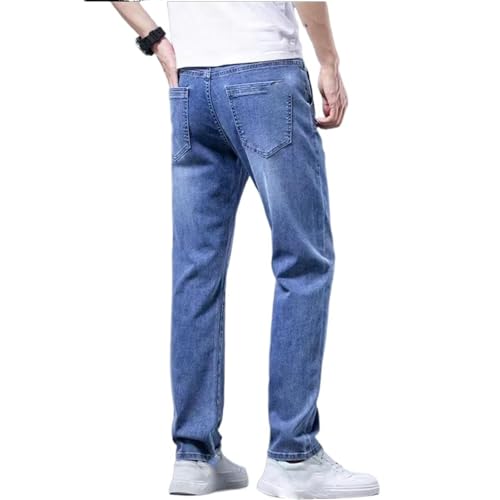 Men's Spring and Autumn Straight-Leg Loose Casual Denim Long Pants3