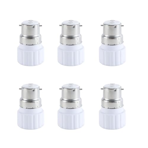 Durlo Adaptateur d'éclairage B22 vers GU10, convertisseur de culot B22 vers douille GU10 pour support d'ampoule (lot de 6)