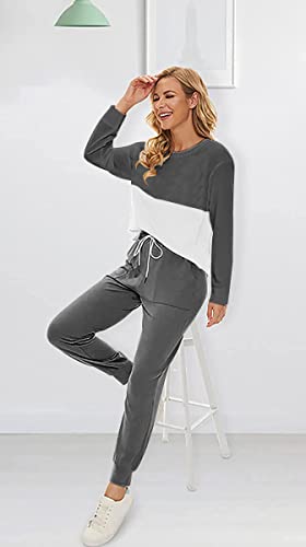 Image of Fengbay Two Piece Outfits for women Long Sleeve Crewneck Pullover Tops And Pants Sweatsuits Lounge Set with Pockets 2026