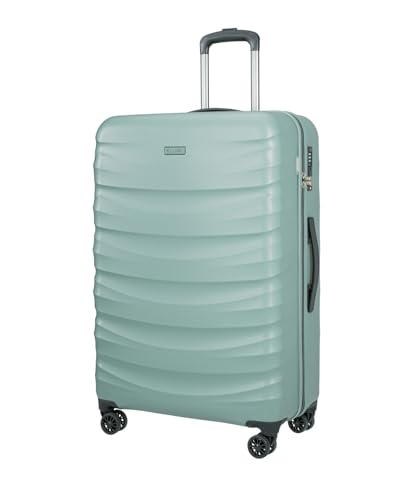 Puccini Polycarbonat Koffer Valencia Hartschalenkoffer Trolley Leicht Reisekoffer Mit Zwillingsrollen M-L-XL (GrüN, Xl)-image