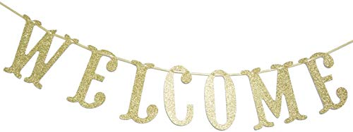 Welcome Back Gold Glitter Banner For Welcome Home, Homecoming, Back To School, Retiring From The Army, Home Party Decoration Back From Hospital Sign #TOP2