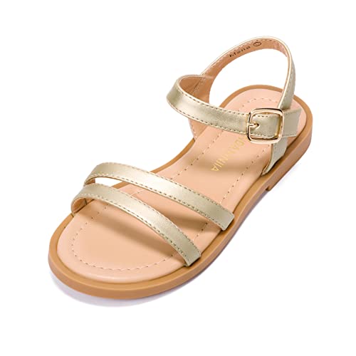 Image of PANDNAINJIA Girls Sandals Open Toe Toddler Kids Dress Summer Shoes | Open Toe Girl Sandals, Hook and Loop, Comfortable Insole, Classic Style, Flower Girl Wedding Party Daily Shoes