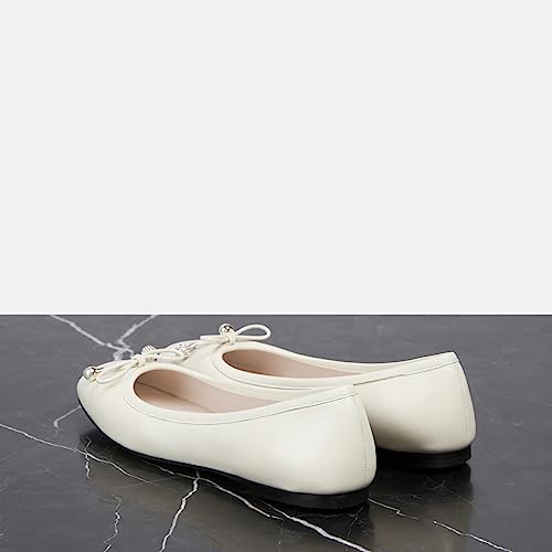 FSJ Women Cute Ballet Flats with Bowtie Round Toe Girls Comfort Slip On Casual Office Work Flats Dress Shoes Size 4-15 US3