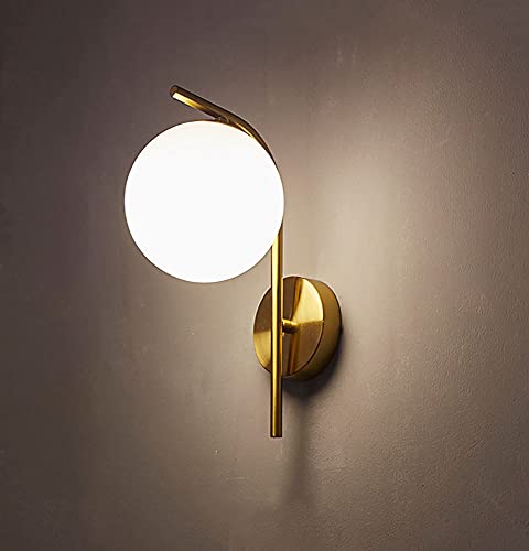 Lampe Murale De Créativité Moderne Avec Abat-Jour En Verre Boule, E27 Fini Doré Appliques Murales Luminaire Personnalité Montage Mural Lumière Pour...