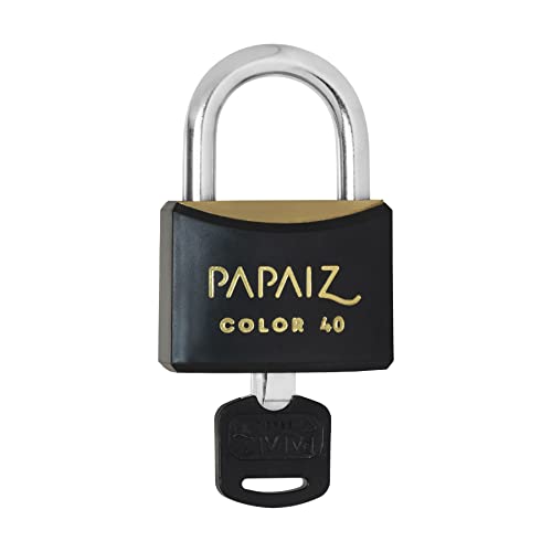 Cadeado Color Line, Papaiz, CR40, Preto
