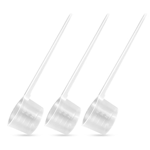 luckaide Messlöffel, 3 Stück Dosierlöffel, Messlöffel Gramm Transparent Scoop Löffel 5g mit Skala 2g, 3g, 4g Waagen für Proteinpulver Waschpulver