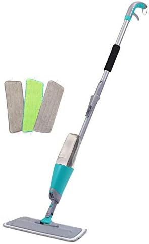 Spray Floor Mop Kit with 3 Reusable Microfiber Pads 360 Degree Professional Handle Mop for Home Kitchen Hardwood Laminate Wood Ceramic Tiles Floor Cleaning