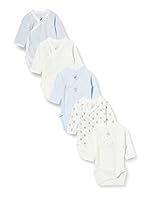 Petit Bateau Unisex Baby 5649699 Kleinkind-Unterwäscheset, Blanc/Bleu/Gris, Naissance