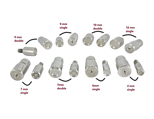 Essential Rivet Setting Kit With Hand Press Machine 8 Rivet Dies And 2 Mm Hole Punch Leather Rivets Single Round Cap Metal Stud Fasteners For Bag Belt Wallet Jeans (Bluelarge) #TOP2