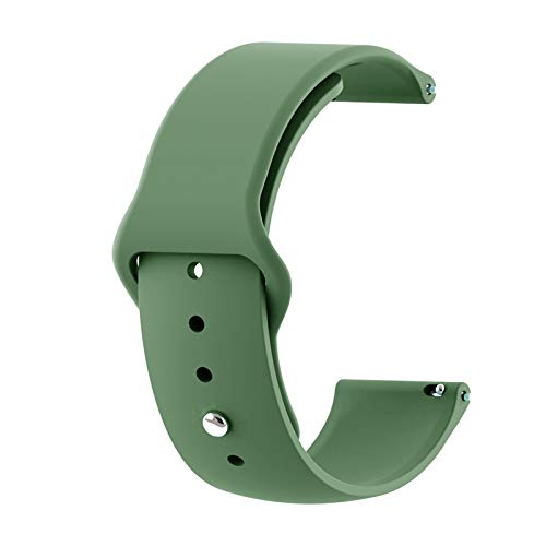 Image of AEETZ 22mm Width Soft Silicon Band Strap Compatible with Samsung Galaxy S3 Frontier, Classic /Galaxy Watch 46mm /Huawei Watch GT2(46mm) /Honor Magic Watch 2(46mm) - Silicon Green