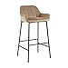 ZONS BEIGE LOT DE 2 KATEL Tabouret avec dossier matelassé en Velours empiètement NOIR, X-Large