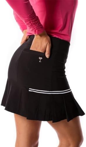 GOLFTINI 17.5" Golf Skort with Undershorts, Pockets & Zip Waist