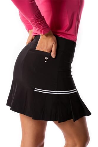 GOLFTINI Solid Performance Side Pleat Skort