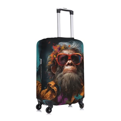 Gorilla Hippie Cool Elastic Travel Luggage Cover Travel Suitcase Cover for Trunk Case 19''-32'' Luggage Protective Cover3