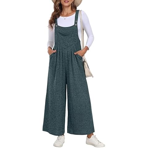 GRECERELLE Womens Dungarees Jumpsuit Casual Loose Baggy Harem Romper Sleeveless Playsuits Cover