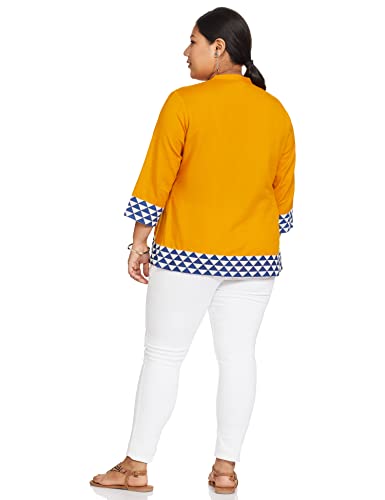 Image of Amazon Brand - Myx Women Cotton Regular Fit Casual Kurti (Available in Plus Sizes)