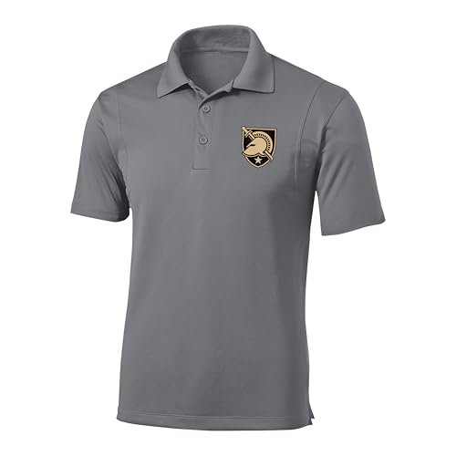 Sport Your Gear United States Military Academy Army Black Knights Prime Athletic Logo Micropique Sport-Wick Golf Polo (Gray -Large)