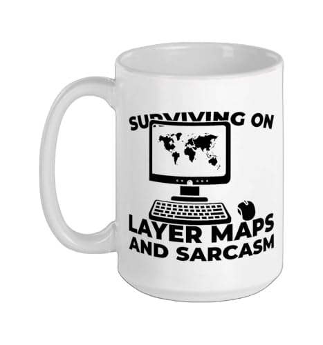 Spatial - Mapping Data Gis Technician Ceramic Mug, White, 15oz
