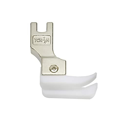 Image of Othmro #TCR Industrial Sewing Machine Presser Feet 1 /16inch Hinged Sewing Presser Foot Plastic and Steel Presser Feet with Right Guide for Single Needle Industrial Sewing Machines White Silver