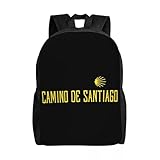 QIOEURYU Mochila personalizada Camino de Santiago Compostela Peregrino Viaje Hombres Mujeres Escuela Laptop Mochila Mochila Estudiante universitario Mochila de día Regalos de vacaciones al aire libre