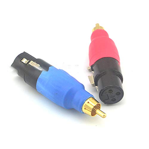 10 Pieces RCA - XLR Splitter 3 Pin XLR Jack Female pin to RCA Plug Red Blue Audio Adapter Connectors