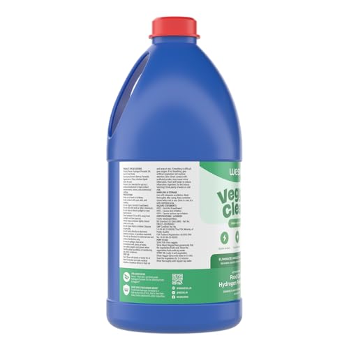 Image of Wesol Veggie Clean Food Grade Hydrogen Peroxide 3% Vegetable and Fruit Wash Liquid, 1L, Surface Disinfectant, Eliminates Mould Bacteria and Dirt