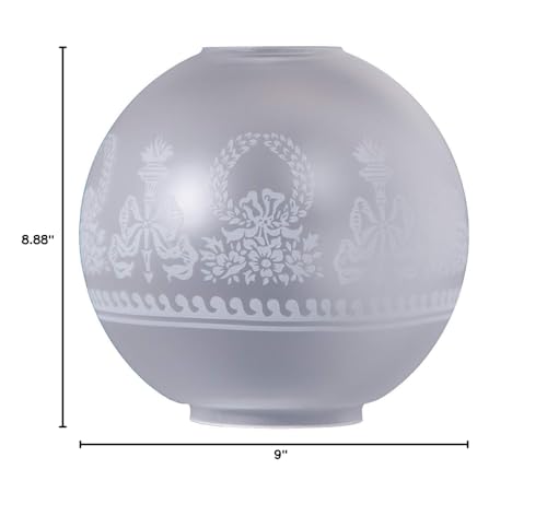 Image of B&P Lamp 9 inch Diameter, Ball Shade With Etched Filigree Design