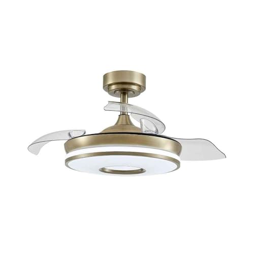 FABRILAMP AKUNADECOR Ventilador Dc Con Led Integrado Modelo Dani S Dorado