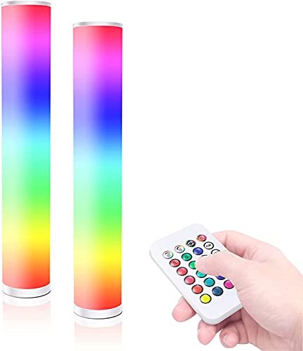 LED Stehlampe Fernbedienung Dimmbares Farbwechsel Umgebungslicht, RGB LED Nachtlampen für Wohnzimmer Schlafzimmer Spielzimmer, 2 Stück Cover
