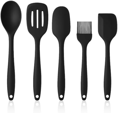 SUWORS 5'li Silikon Mutfak Seti – Kaşık, Kepçe, Spatula, Yağ Fırçası | Renkli Pişirme Seti | Isıya Dayanıklı | Mutfak Gereçleri (Renk Stok Durumuna Göre Gönderilir) - Görsel 1