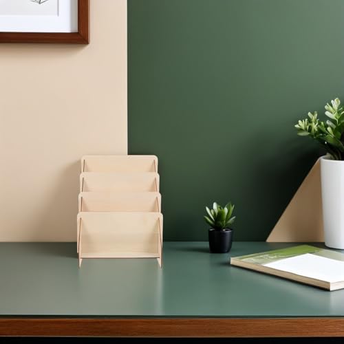 Soporte de madera premium BAZEITFLOW: estante expositor elegante para tarjetas 8