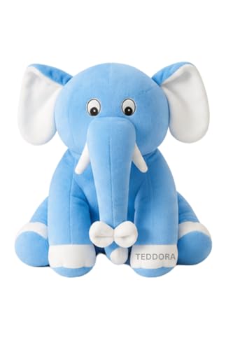 Image of Appu Ele Soft Toy for Girls Boys Kids, Sky Blue, Elephant Animal Plush Stuffed Baby Teddy Gift Birthday, 25 cm