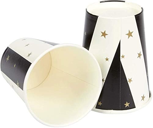Black and White Celebrate Party Bundle, Includes Paper Plates, Napkins and Cups, Serves 24, 72-Pieces Total