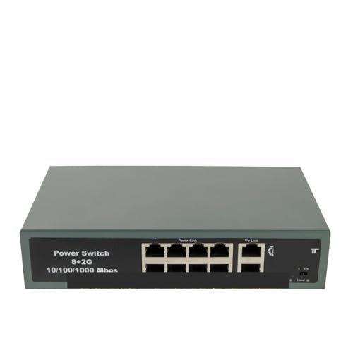 2 Gigabit 8 PoE Switch Injector 52V 2.3A 120W Ethernet 1000Mbps 250meter miniatura 4