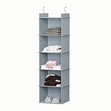 YOUDENOVA クローゼット 吊り下げ収納ラック 5段 ミニマリスト 省スペース 折りたたみ 収納ラック