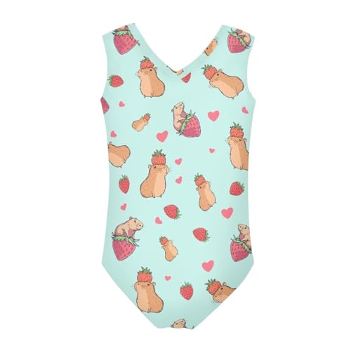 Image of INSTANTARTS Leopard Leotard Girl Gymnastics Toddler Tank Biketards One Piece