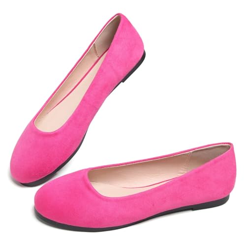 Image of Dear Time Women's Flats Comfortable Slip On Ballet Flats Soft Solid Casual Shoes